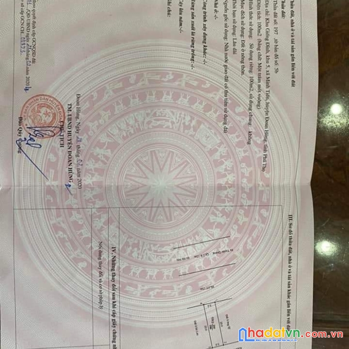 Chính chủ cần tiền bán nhanh lô đất tại khu giếng đĩnh – khu 5 xã minh tiến – huyện đoan hùng –