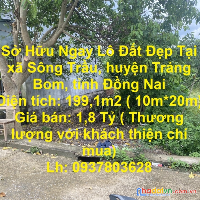 Sở hữu ngay lô đất đẹp tại xã sông trầu, huyện trảng bom, tỉnh đồng nai