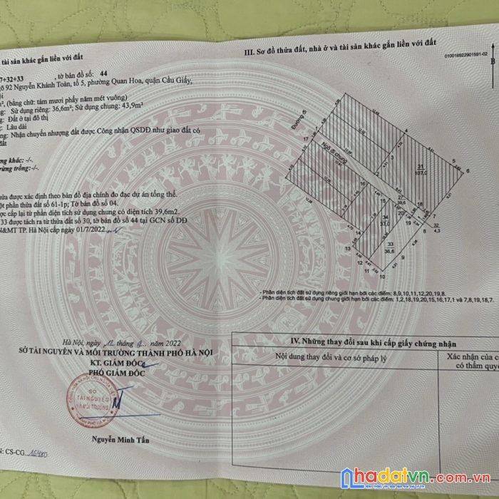 Chính chủ cần bán lô đất số 6 ngõ 92 nguyễn khánh toàn, cầu giấy, hà nội.