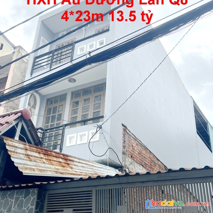Nhà hẻm ôtô (4x23m nở hậu 5m) âu dương lân 3 tầng p3 q8 13,5 tỷ tl