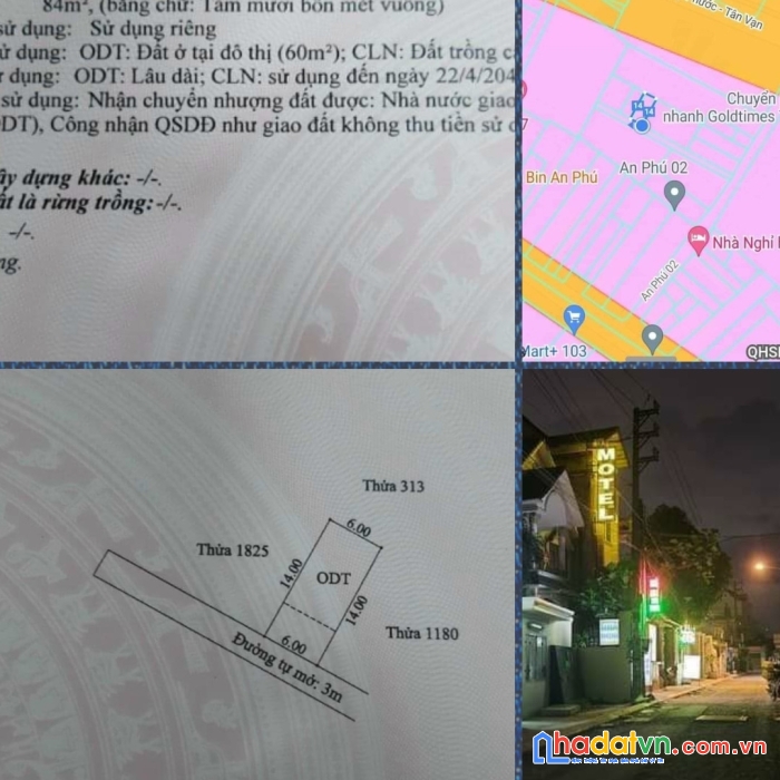 - đất ngang 6 m, tổng 84 m có 60 thổ cư đường nhựa mặt tiền an phú 02 chỉ 2.1 tỷ.