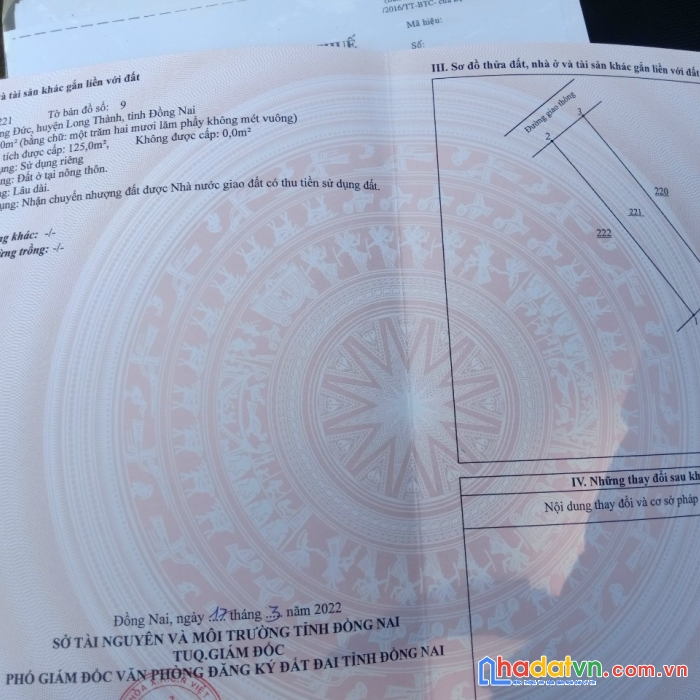 Cần bán lô đất vị trí đẹp tại huyện long thành, tỉnh đồng nai.