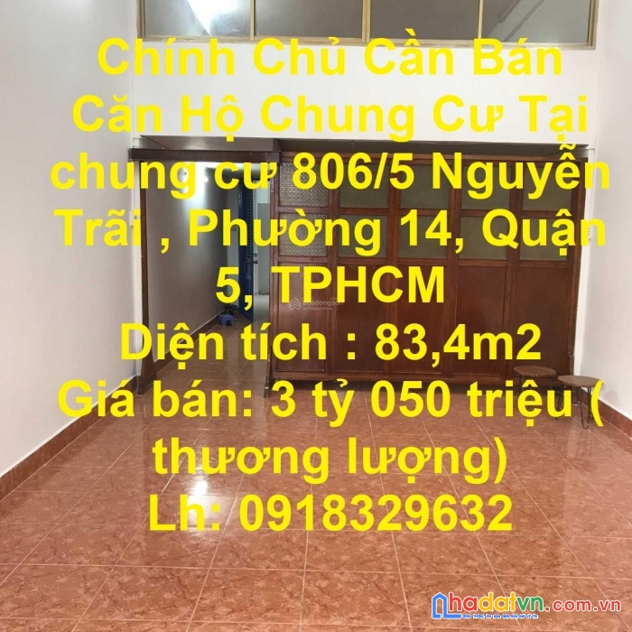 Chính chủ cần bán căn hộ chung cư tại phường 14, quận 5