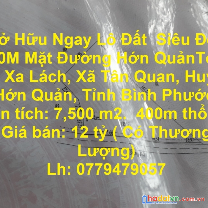Sở hữu ngay lô đất  siêu đẹp 120m mặt đường hớn quản, tỉnh bình phước.