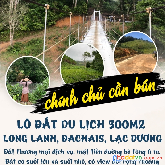 Chỉ 300tr sở hữu ngay lô đất du lịch 300m2 long lanh, đachais, lạc dương