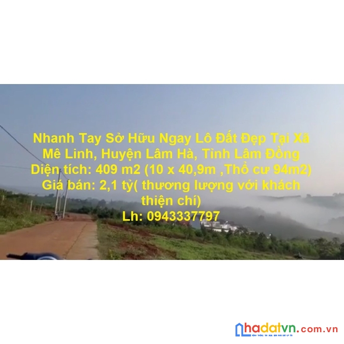 Nhanh tay sở hữu ngay lô đất đẹp tại lâm hà - lâm đồng
