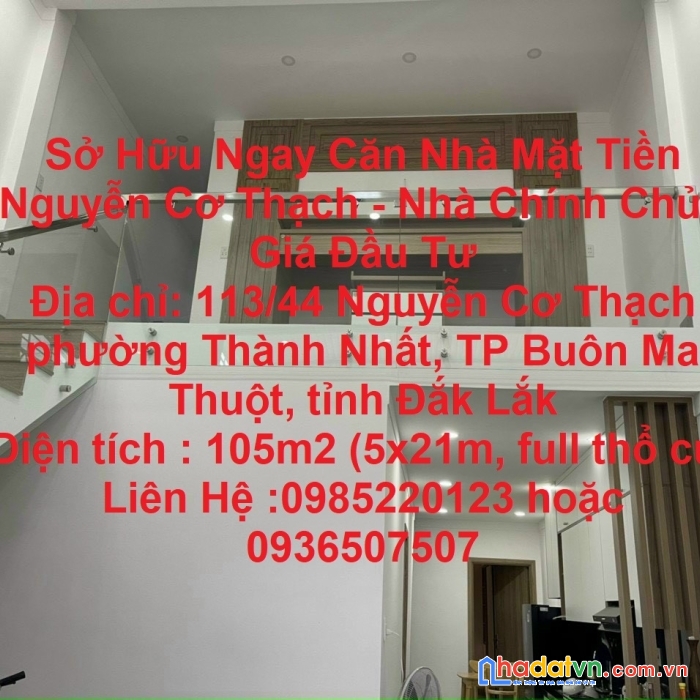 Sở hữu ngay căn nhà mặt tiền nguyễn cơ thạch - nhà chính chủ -  giá đầu tư