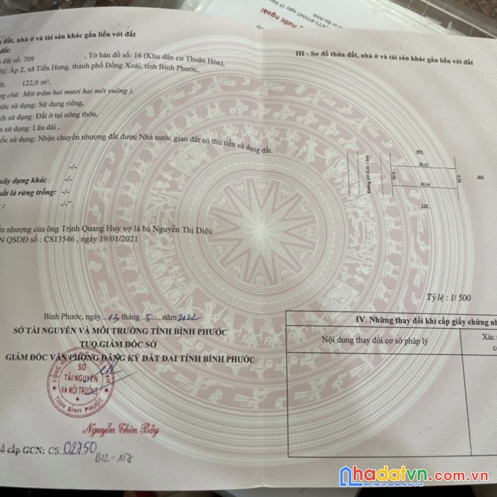 Chính chủ cần bán lô đất địa thế  đẹp tại xã tiến hưng, tp đồng xoài , tỉnh bình phước