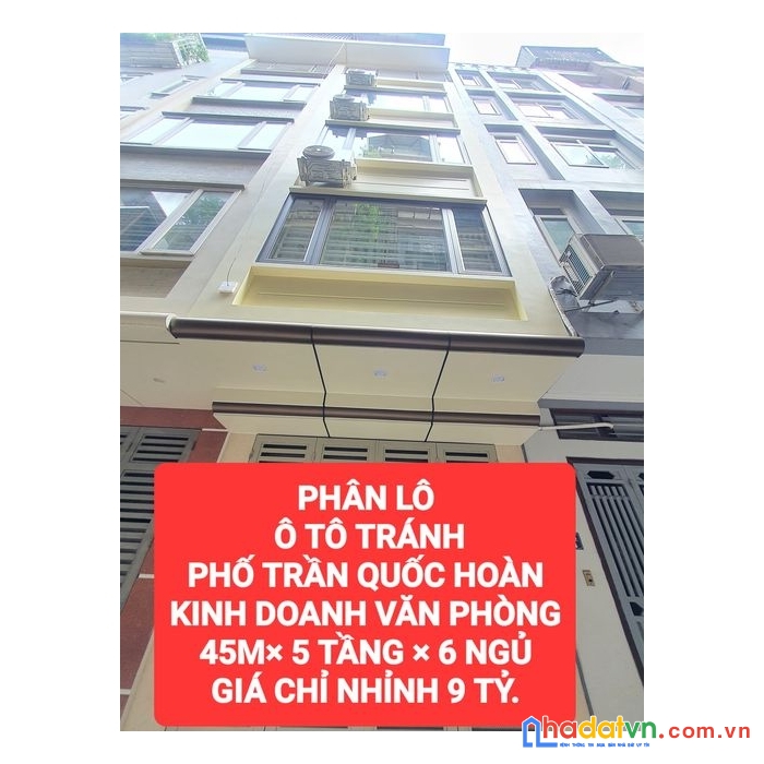 Bán nhà phố trần quốc hoàn ▪︎ phân lô ▪︎ ô tô tránh ▪︎ gần phố ▪︎ kinh doanh - ô tô bàn cờ. diện