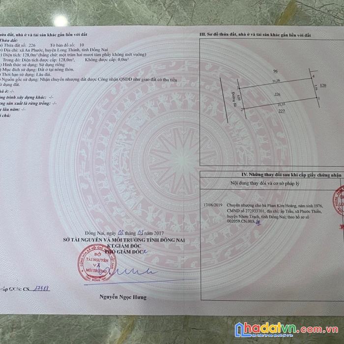 Cần bán gấp lô đất long thành full thổ cư, 1,75 tỷ/128m2.. lh: 0932651648