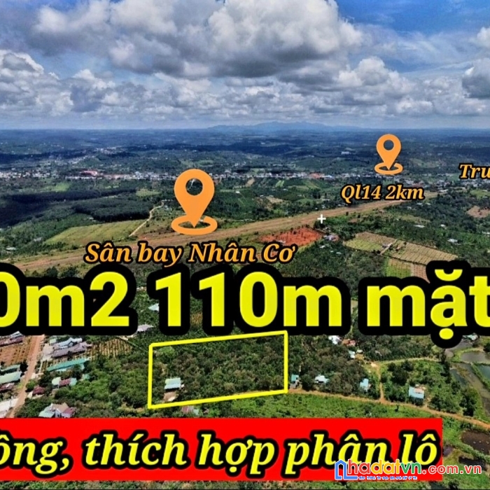 110m mt gần qh sân bay nhân cơ tổng 4300m2