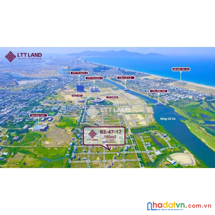 Bán nhanh lô đất 180m2 khu đô thị fpt city đà nẵng