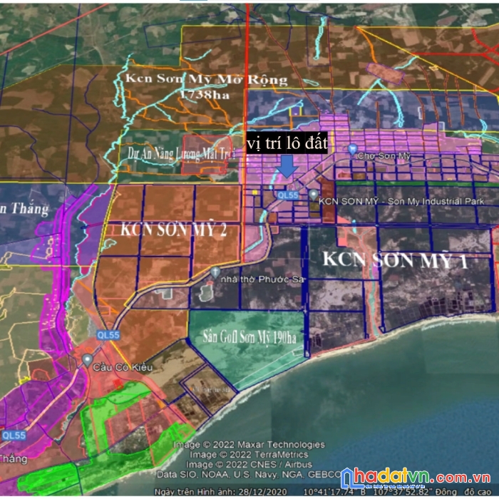 Cần bán đất đường quốc lộ 55, xã sơn mỹ, diện tích 1125m², giá thương lượng.