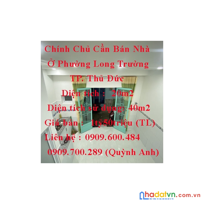 Chính chủ cần bán nhà ở phường long trường - tp. thủ đức