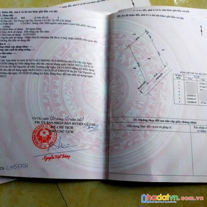 Đất vườn 1.114m2 tỉnh lộ 7 giá 1tỷ880 shr (22x24)