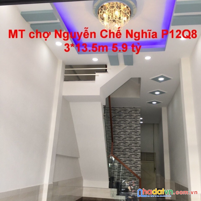 Nhà mới đẹp 4 tầng chợ nguyễn chế nghĩa p12 q8 giá 5tỷ9