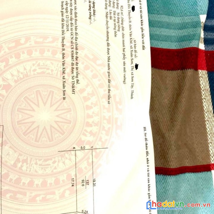 Chính chủ cần bán nhanh ô đất đẹp tại khu đồi thuyền b - thôn văn khê - xã xuân sơn - thị xã sơn