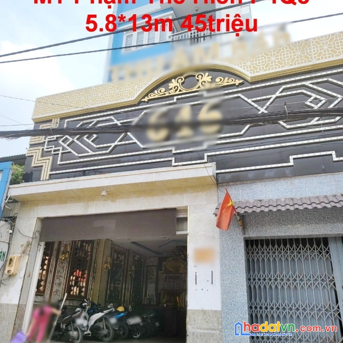 Cho thuê nhà mặt tiền kinh doanh phạm thế hiển p4q8 45tr/tháng