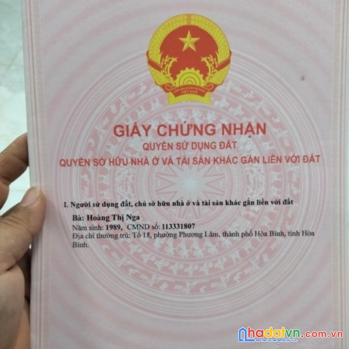 Cần bán đấu giá lô đất tại tổ dân phố 05, phường quỳnh lâm, tp hoà bình, tỉnh hoà bình
