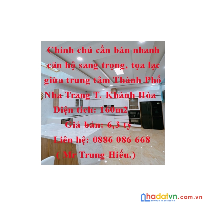 Chính chủ cần bán nhanh căn hộ sang trọng, tọa lạc giữa trung tâm thành phố nha trang, tỉnh khánh