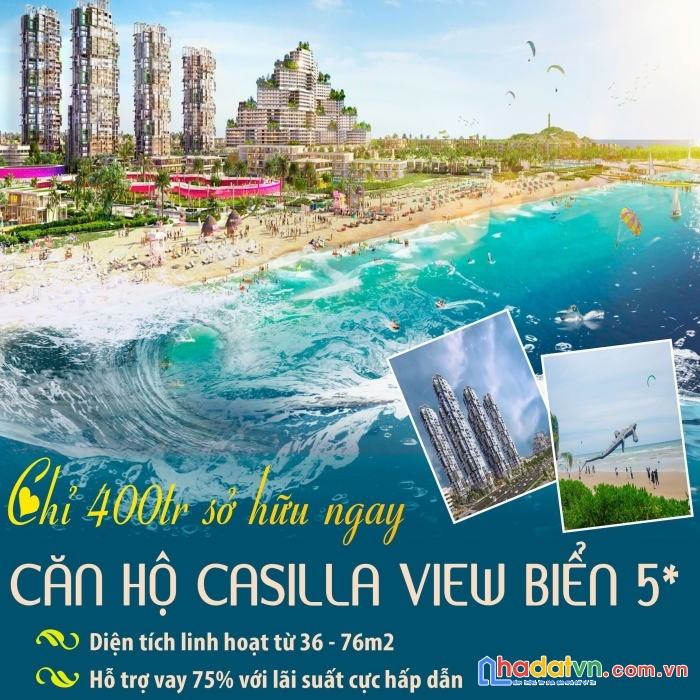 Chỉ 400tr sở hữu ngay căn hộ casilla view biển 5* sở hữu lâu dài nằm trong đô thị nghỉ dưỡng thanh