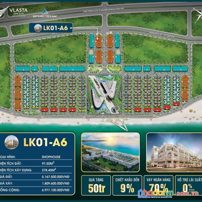 Cần bán shophouse mặt biển sầm sơn