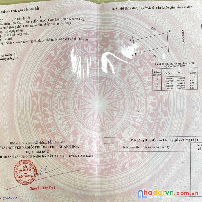 Sở hữu ngay lô đất đẹp tại thôn tân thành, xã cam thành bắc, huyện cam lâm, khánh hòa