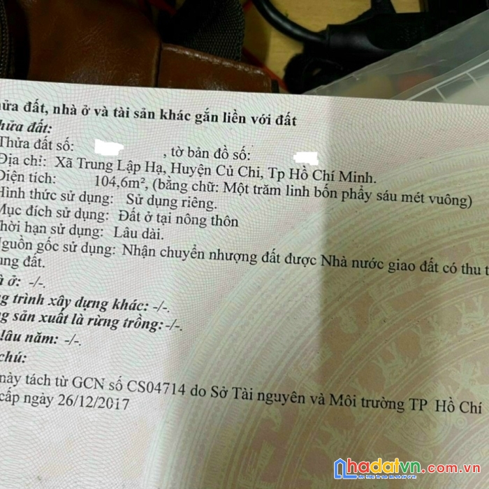 Cần tiền trả nợ nh chính chủ cần bán gắp đất mt đường 562, sổ hồng riêng