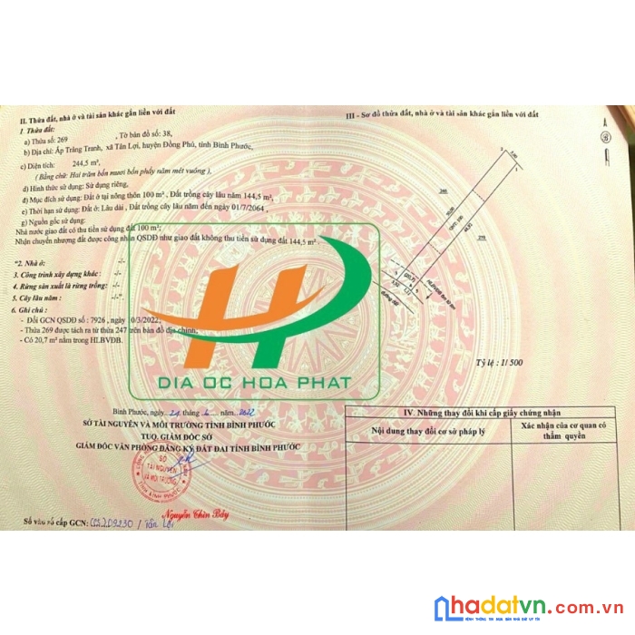 Cần bán đất chính chủ ở gần tuyến tạo lực số 4 .
sổ hồng riêng , đã lên thổ cư, giá 3 triệu/m2.