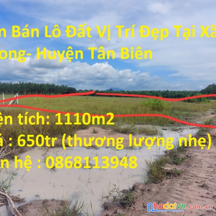 Cần bán lô đất vị trí đẹp tại xã tân phong- huyện tân biên