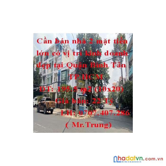 Cần bán nhà 2 mặt tiền lớn có vị trí kinh doanh đẹp tại quận bình tân tp.hcm