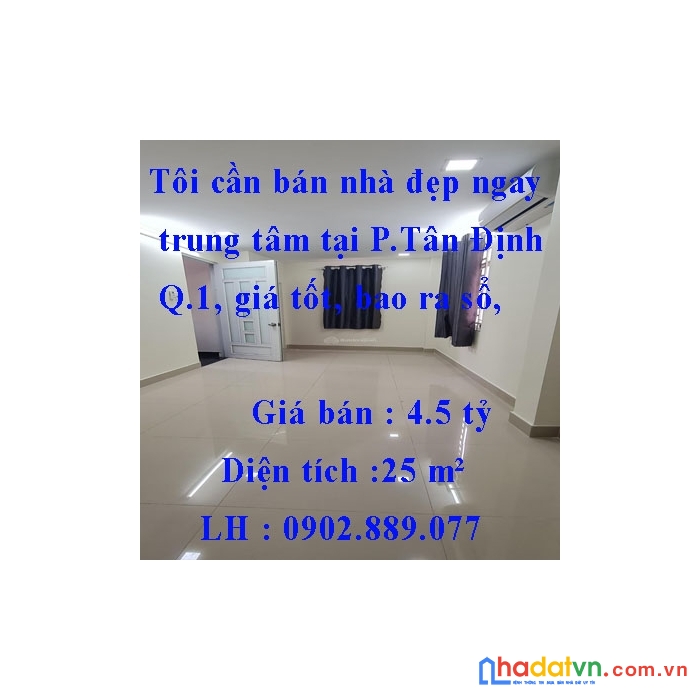 Tôi cần bán nhà đẹp ngay trung tâm tại p.tân định, q.1, giá tốt, bao ra sổ