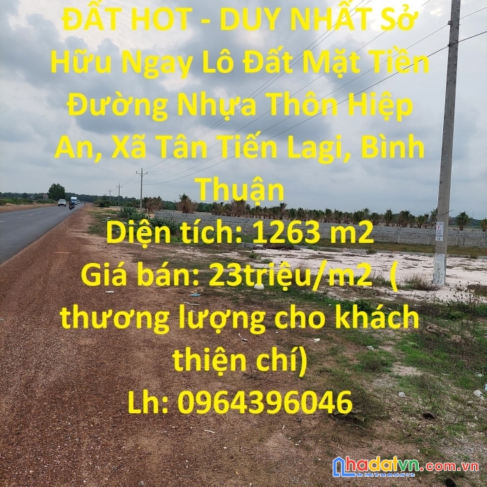 Đất hot - duy nhất sở hữu ngay lô đất mặt tiền đẹp tại lagi bình thuận