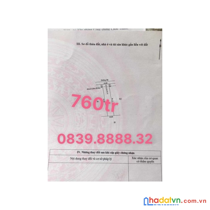 Chủ ngộp gửi bán lô đất ấp 3, thị xã chơn thành