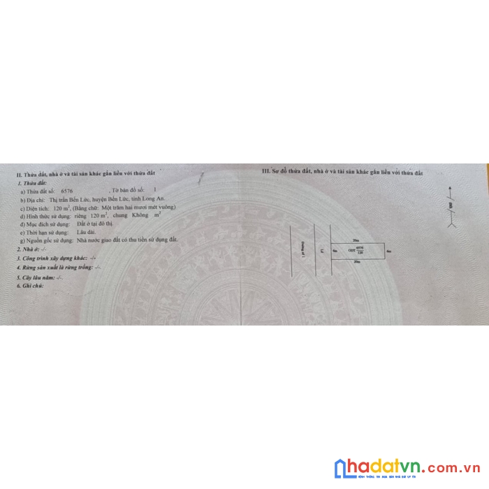 Chính chủ bán 120m2,6x20m lô b35 đs 1 kdc135,tt bến lức,long an giá 3 tỷ 1