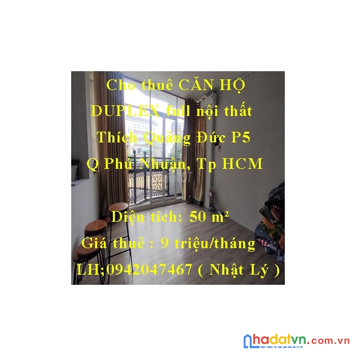 Cho thuê căn hộ duplex full nội thất thích quảng đức phường 5, quận phú nhuận, tp hồ chí minh