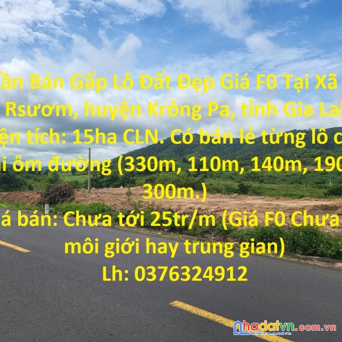 Cần bán gấp lô đất đẹp giá f0 tại xã ia rsươm, huyện krông pa, tỉnh gia lai