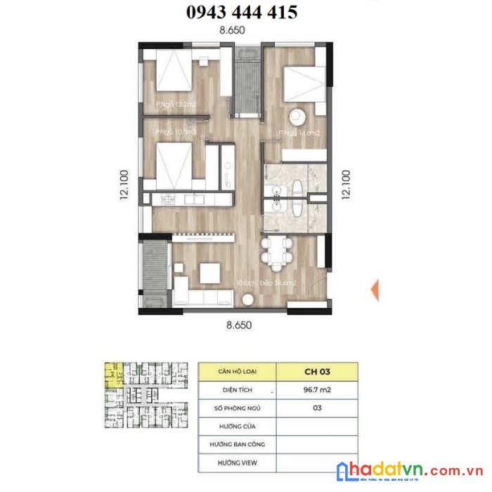 Bán căn hộ chung cư tố hữu hà đông - 3pn 96m2 - full nội thất cao cấp
