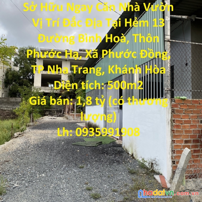 Sở hữu ngay căn nhà vườn vị trí đắc địa tại tp nha trang, khánh hòa