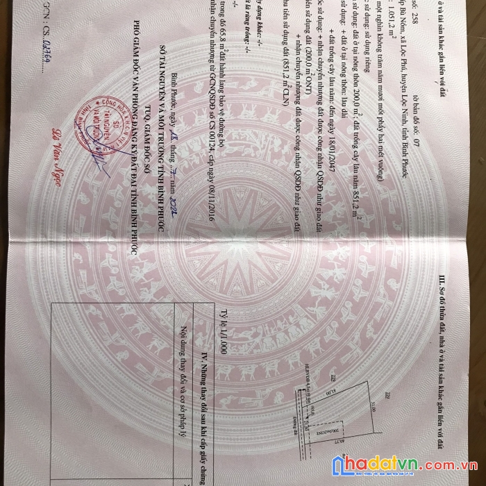 Cần bán gấp lô đất đẹp giá đầu tư tại ấp bù nồm, xã lộc phú, huyện lộc ninh, tỉnh bình phước