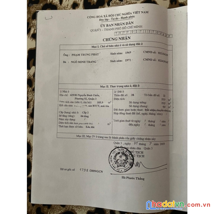 Chính chủ bán nhà đường đường nguyễn đình chiểu, phường 2, quận 3, hồ chí minh
