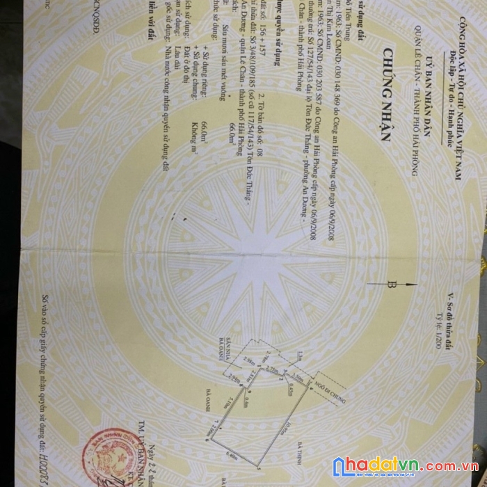 Lô đất trong trung tâm thành phố - ngách 50/239 nguyễn cộng hoà; ngõ nông đều 2,5 ngang 6 m - nở