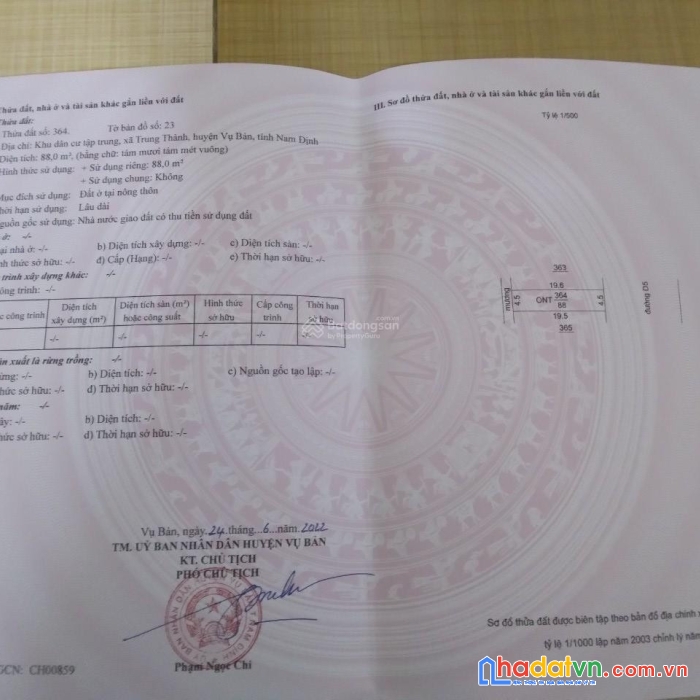 Chính chủ cần bán đất dự án nhà nước tại : xã trung thành, huyện vụ bản, tỉnh nam định