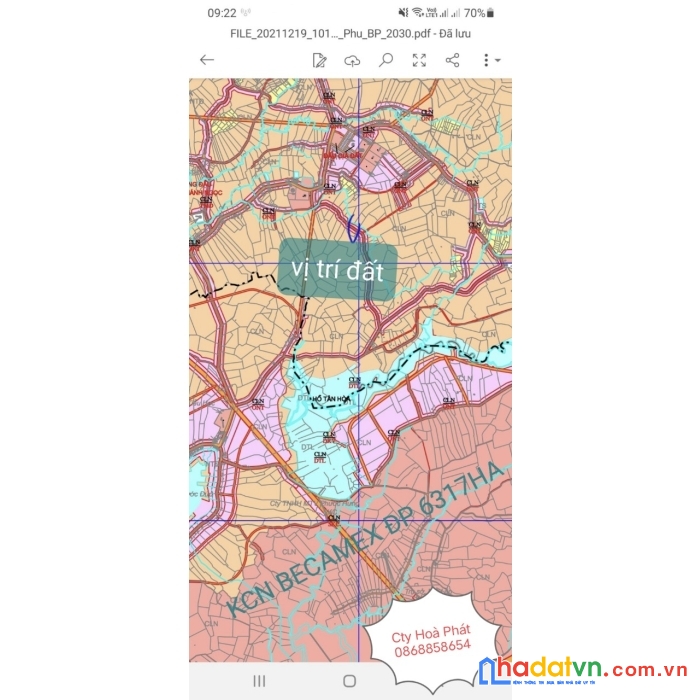 Bán  gấp lô đât kcn becamex đồng phú, bình phước 6300ha, 3tr/m2, sổ sẵn.