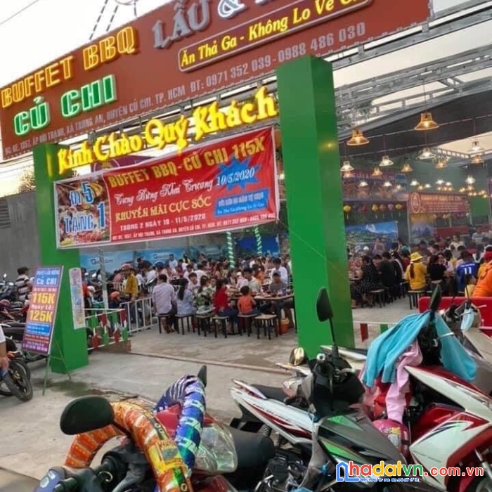 Chính chủ sang quán ăn sân vườn - nhà hàng dt: 5600 m2 , bbq - lẩu nướng, 1357 đường tỉnh lộ 8 ấp