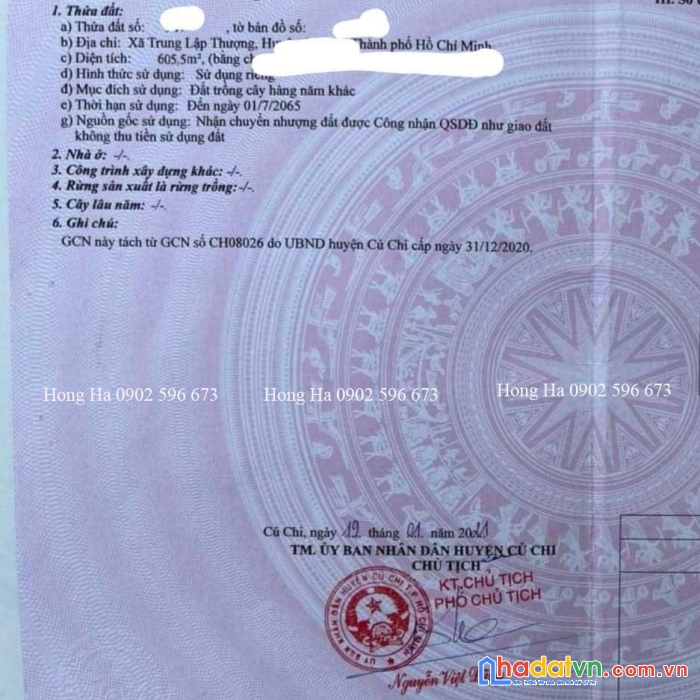 Đất vườn 1,5tỷ/ 605.5m2 _trung lập thượng, củ chi