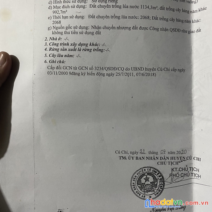 Bán lô đất qh kdc ấp phú lợi, xã phú mỹ hưng , củ chi