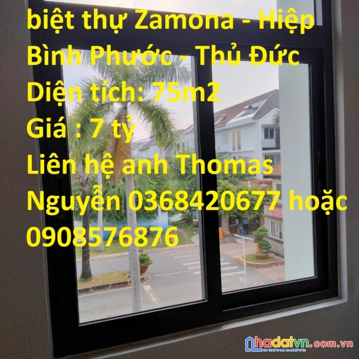 Cần bán nhà liền kề khu biệt thự zamona – hiệp bình phước – thủ đức