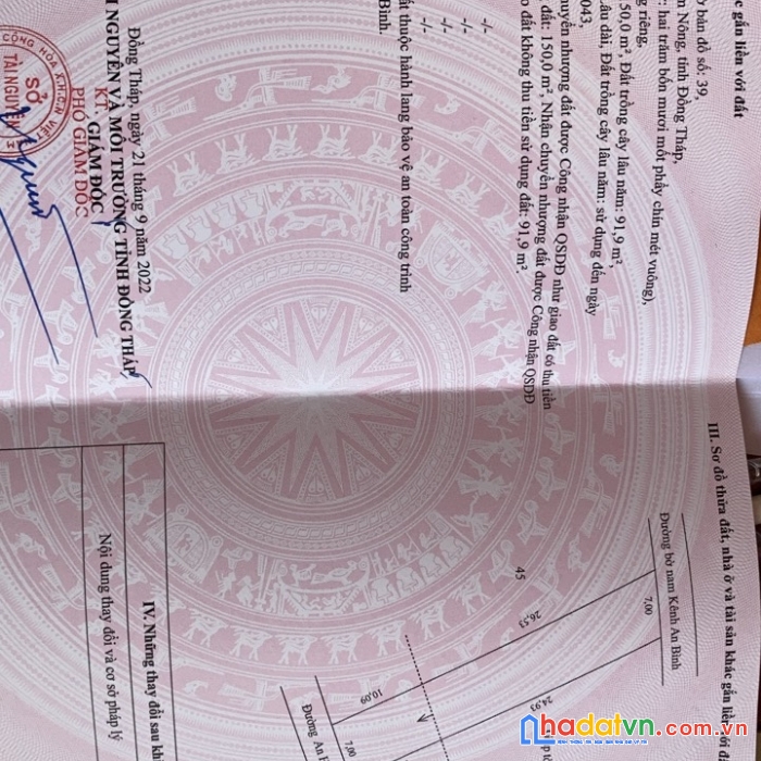 Chính chủ cần bán nhanh lô đất đẹp 2 mặt tiền tại xã an hòa, tam nông, đồng tháp