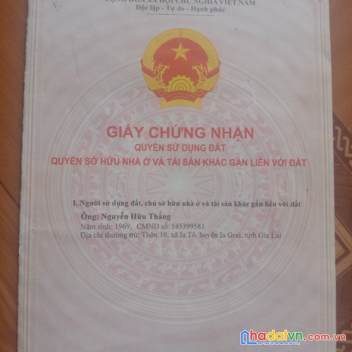 Chính chủ cần bán đất tại thôn 10, xã ia tô, huyện ia grai, tỉnh gia lai